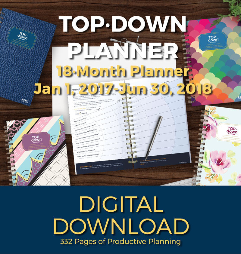 18-Month Top·Down Planner Digital Download: Goal Planner & Productivity Tool with Daily Agenda/Scheduler (332 Pages) ,  - Top·Down Planner, Top·Down Planner - 1