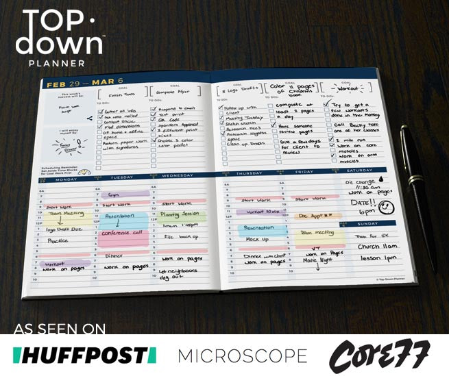 Top·Down Planner: Undated Goal Planner and Daily Scheduler (DIGITAL DOWNLOAD)
