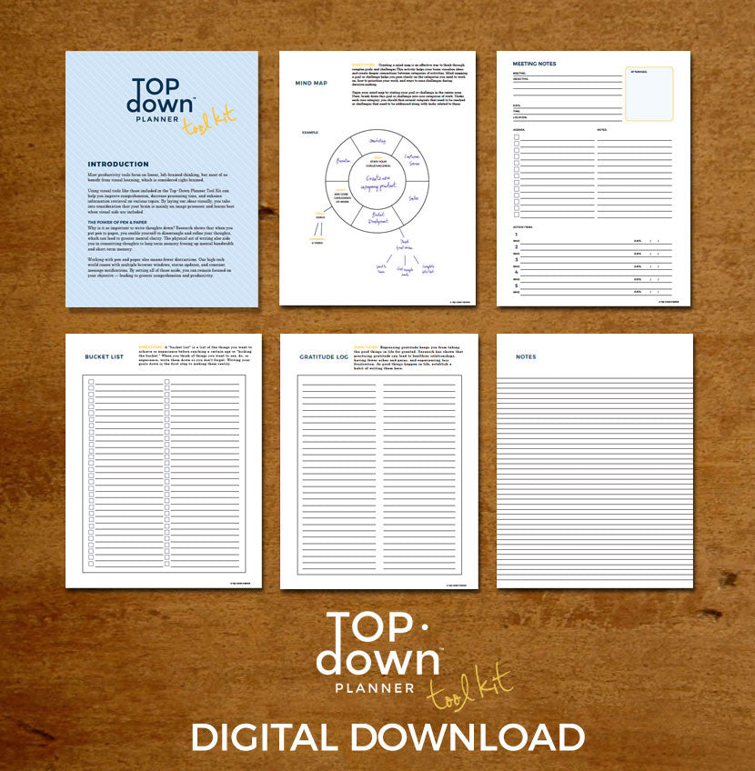 Top·Down Planner - Tool Kit Digital Download , Planner, Calendar, Goal Setting - Top·Down Planner, Top·Down Planner - 2